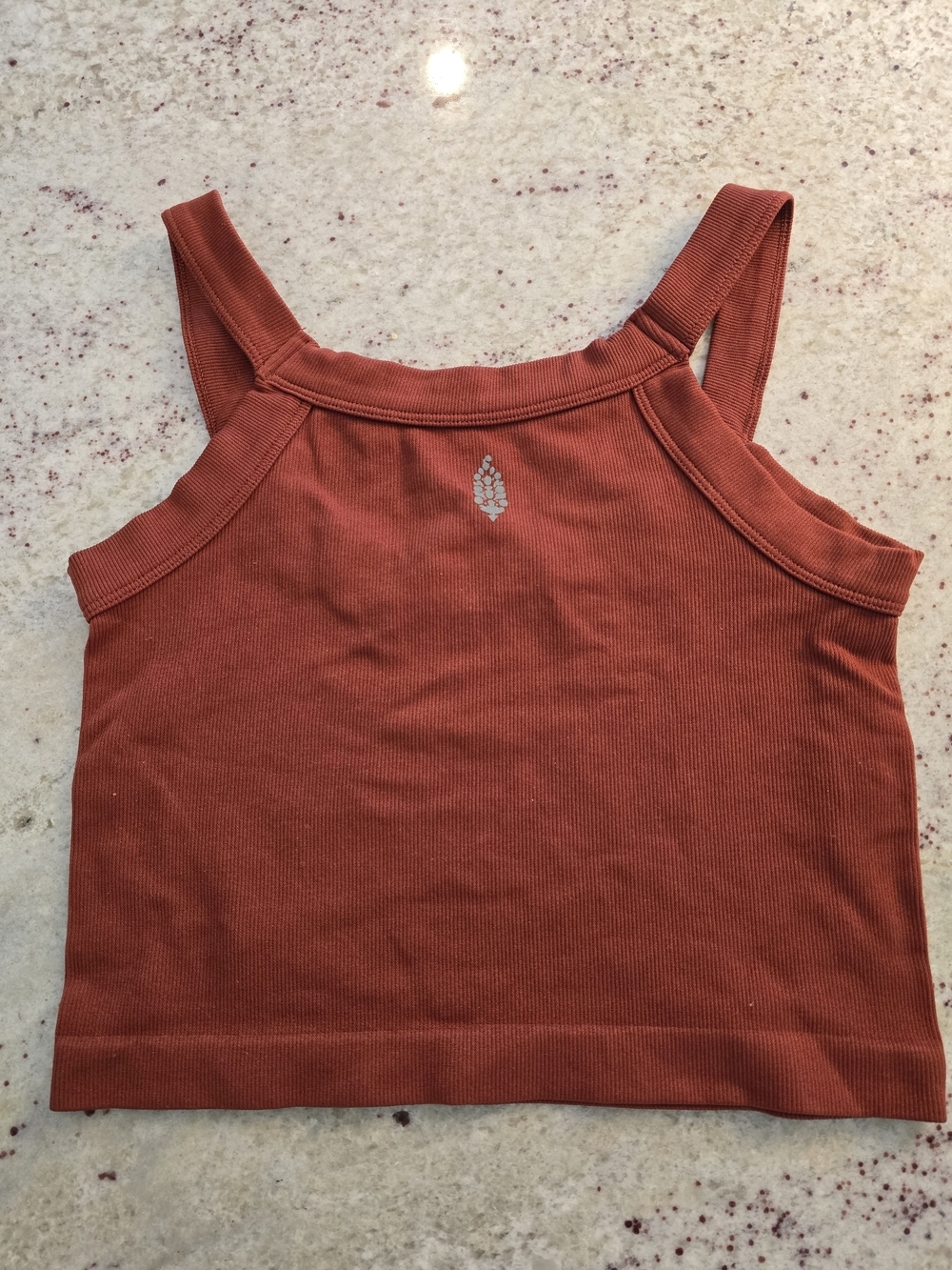 Free People Movement Rust Ribbed Cropped Tank Top - Picture 3 of 5
